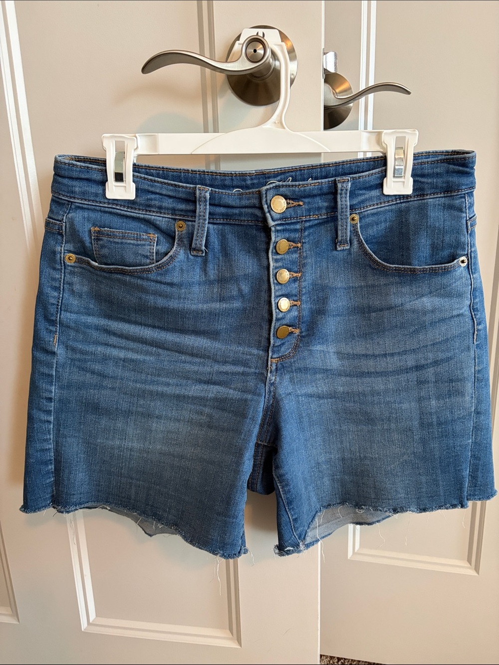 Universal Thread Mid-Blue Button-Fly Denim Shorts